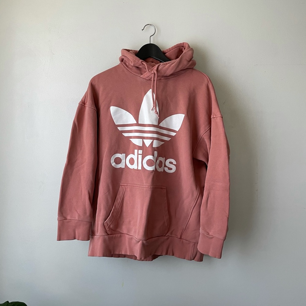 adidas Pink Hoodie with White Logo